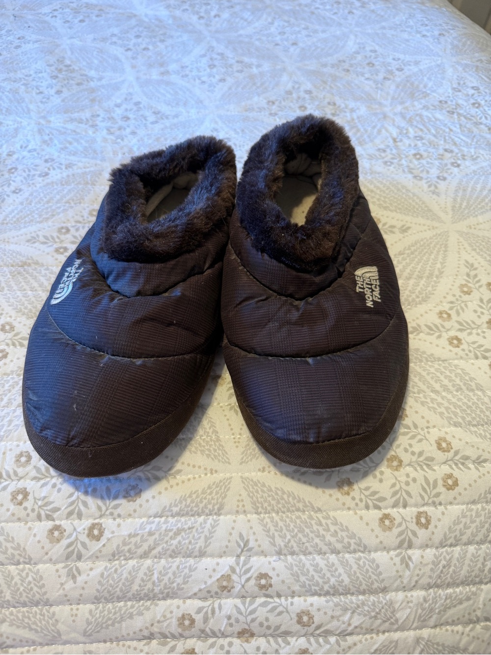 The North Face Quilted Faux-Fur Lined Slip-Ons - Brown